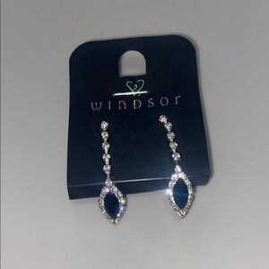 Windsor Silver and Black Drop Earrings
